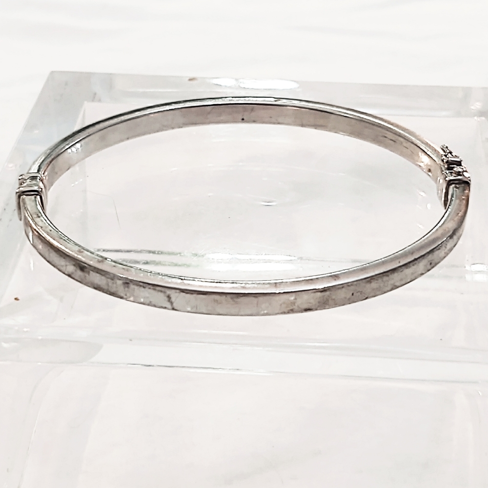 Vintage Milor Italy Sterling Silver Hinge Bangle Bracelet - Picture 4 of 7